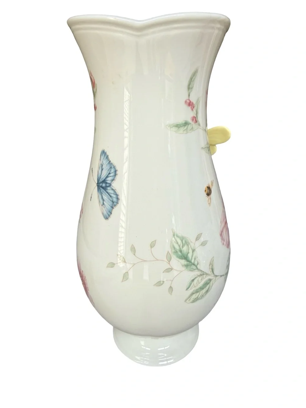 Lenox “Butterfly Meadow” Vase with Flower, Bee and Butterfly Accents 11”